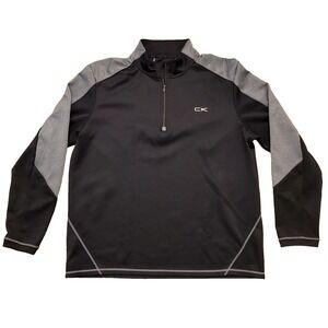 Calvin Klein Men's Pro Stretch 1/4 Zip‎ Pullover Shirt Gray Size Large